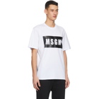 MSGM White Logo Box T-Shirt