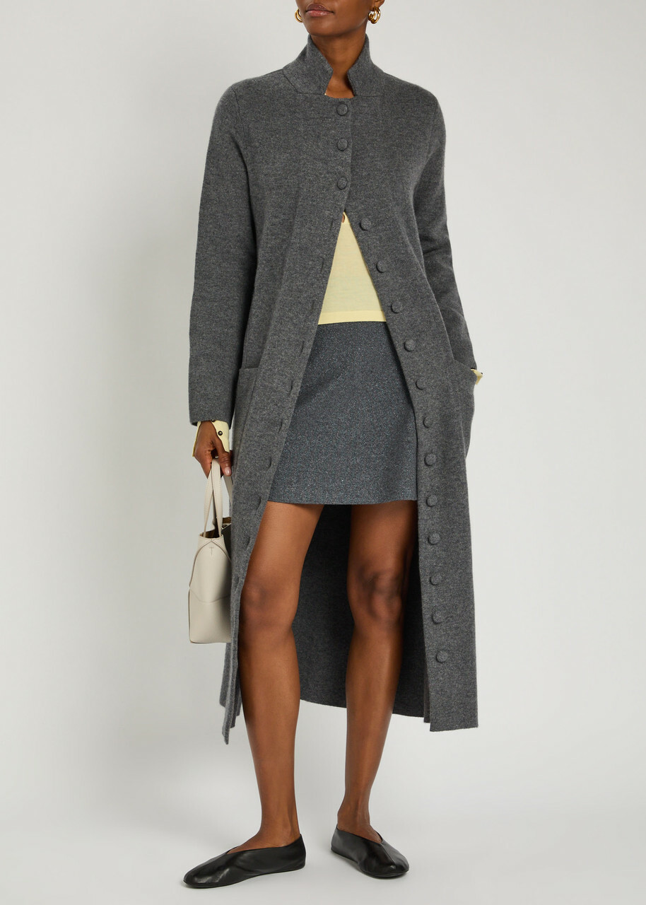 Lisa Yang Rhea Cashmere Cardigan Coat Grey
