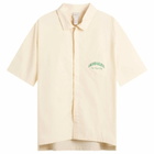 Calvin Klein Men's Heritage Crest Cotton Poplin Short Sleeve Shirt in Slim Stripe Chalk