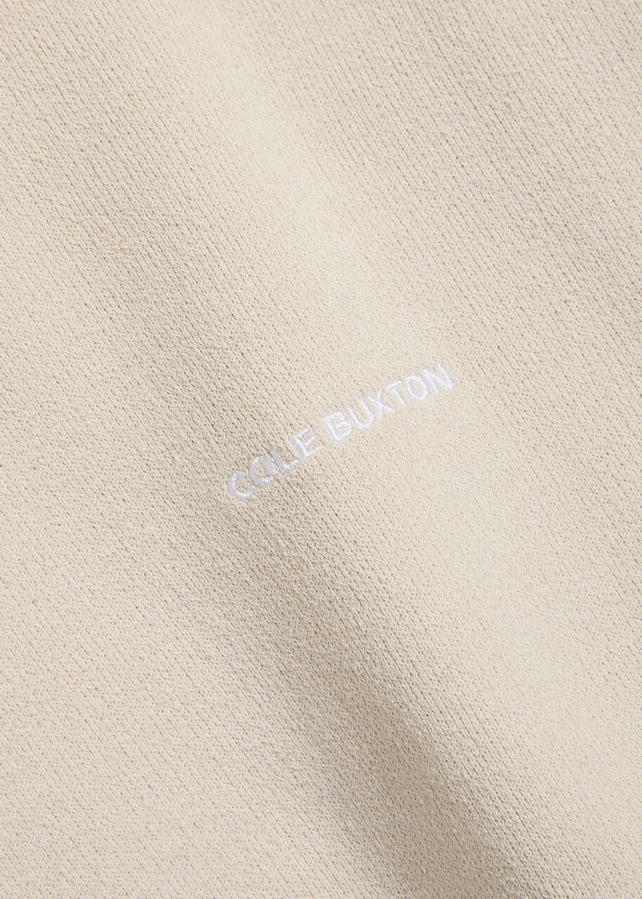 Cole Buxton Logo-embroidered Hooded Cotton-blend Sweatshirt Sand