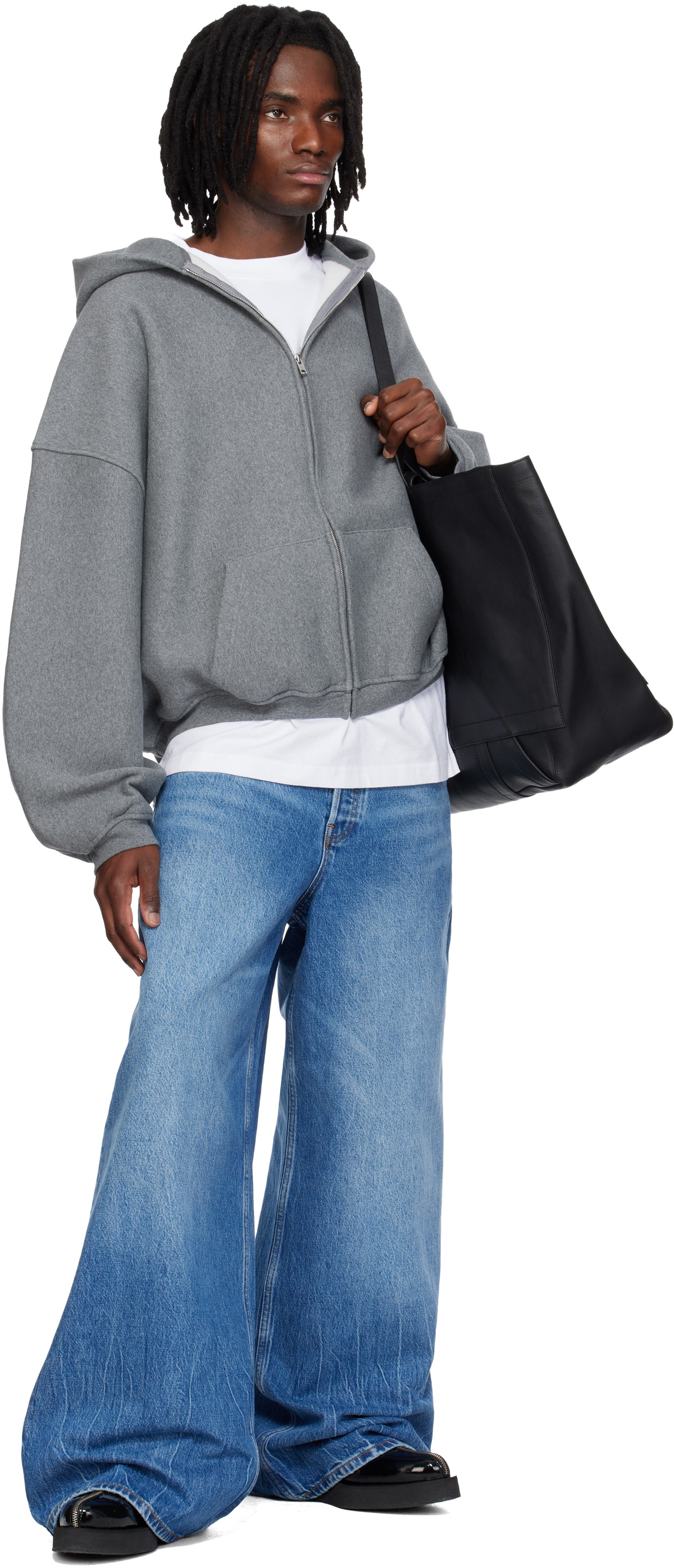 Alexander Wang Gray Star Zip Up Hoodie