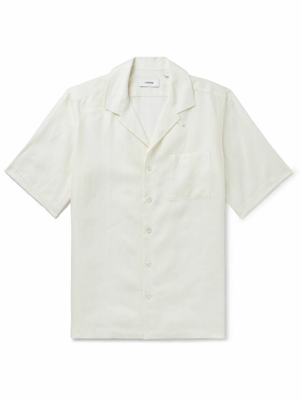 Photo: Lardini - Convertible-Collar Linen Shirt - White