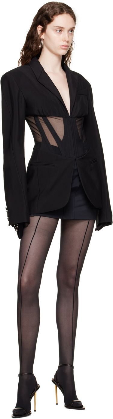 Mugler Black Corseted Blazer Mugler