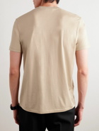 TOM FORD - Logo-Embroidered Lyocell and Cotton-Blend Jersey T-Shirt - Neutrals