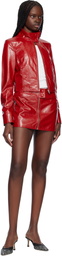 Stand Studio Red Tara Faux-Leather Miniskirt