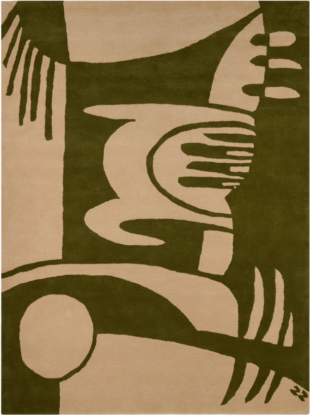 Photo: Zouzou Rugs Khaki & Beige Zouzou's Painting Rug