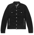 Balmain - Slim-Fit Logo-Embroidered Denim Jacket - Black