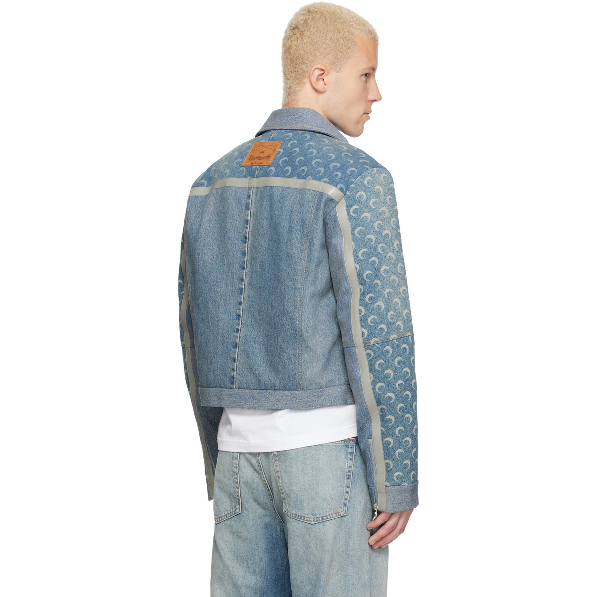 Marine Serre Blue Regenerated Boxy Denim Jacket