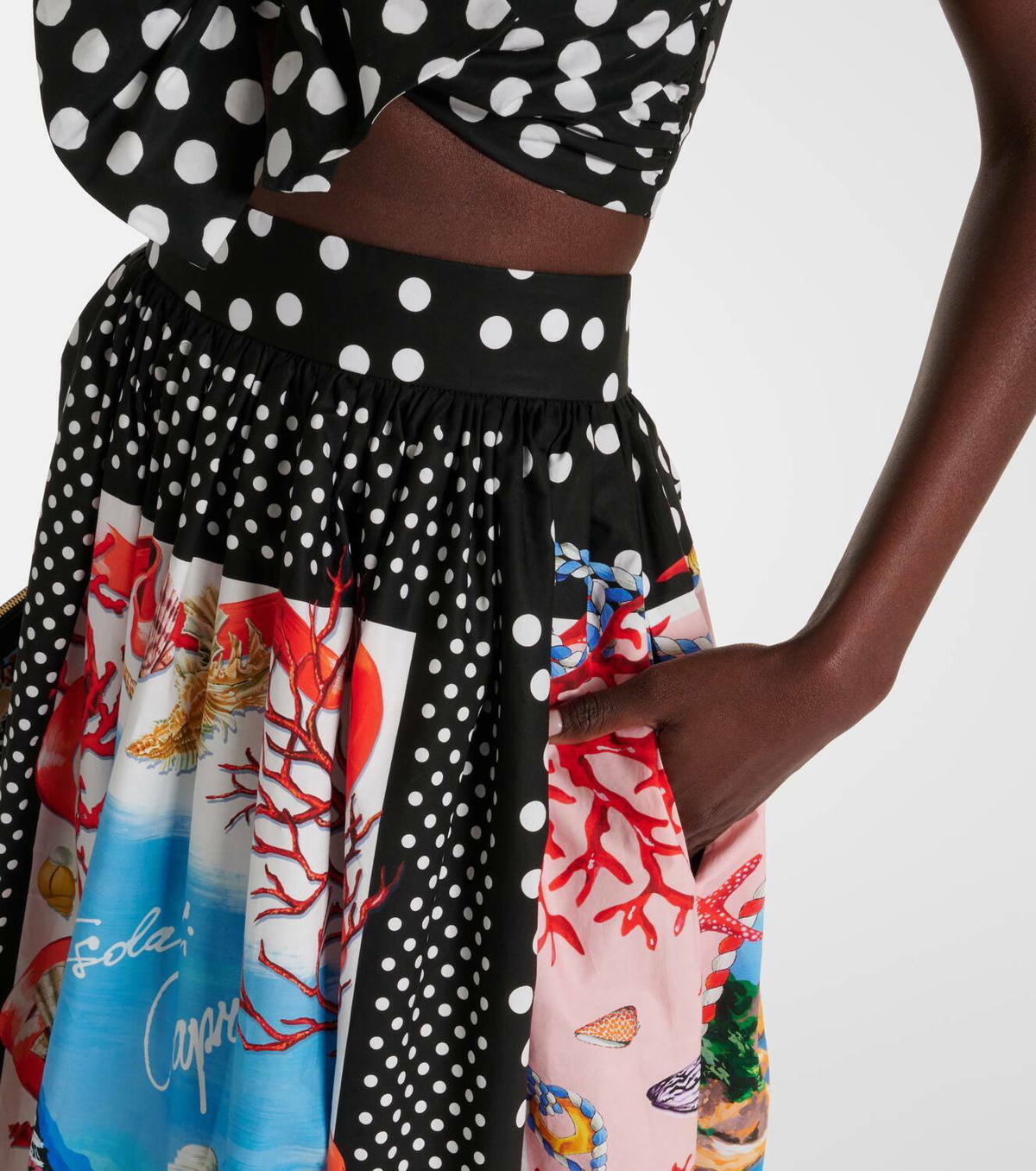VIP【送料関税込】DOLCE&GABBANA PRINTED MIDI SKIRT DOLCE&GABBANA Maiolica printed silk-blend crepe de chine