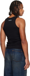 Marine Serre Black Moon Logo Ribbed Jersey Tank Top