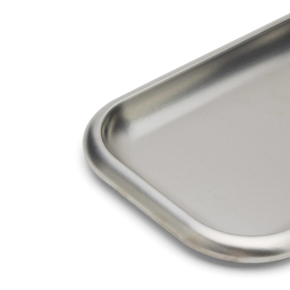 Service Projects Small Steel Serving Tray in Brushed Steel 