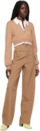 Elleme Beige Zip Collar Sweater