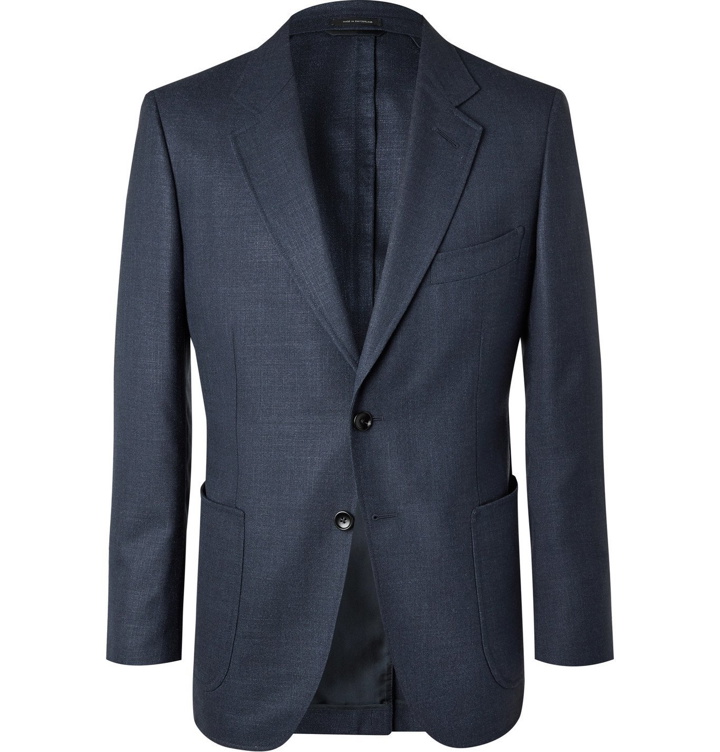 Photo: TOM FORD - O'Connor Unstructured Wool and Silk-Blend Hopsack Blazer - Blue
