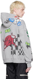 Rhude Gray Doodle Hoodie