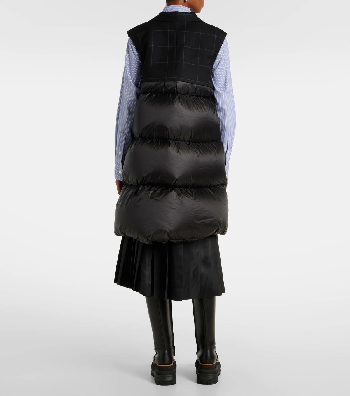 Sacai Checked down-paneled wool vest Sacai Sacai Checked down-paneled wool vest Sacai