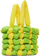 JW Anderson Green & Yellow Medium Knotted Tote