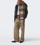 Acne Studios Checked fringed alpaca and wool-blend scarf