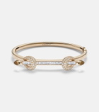 Ananya Chakra Icon 18kt gold bangle with diamonds and quartz