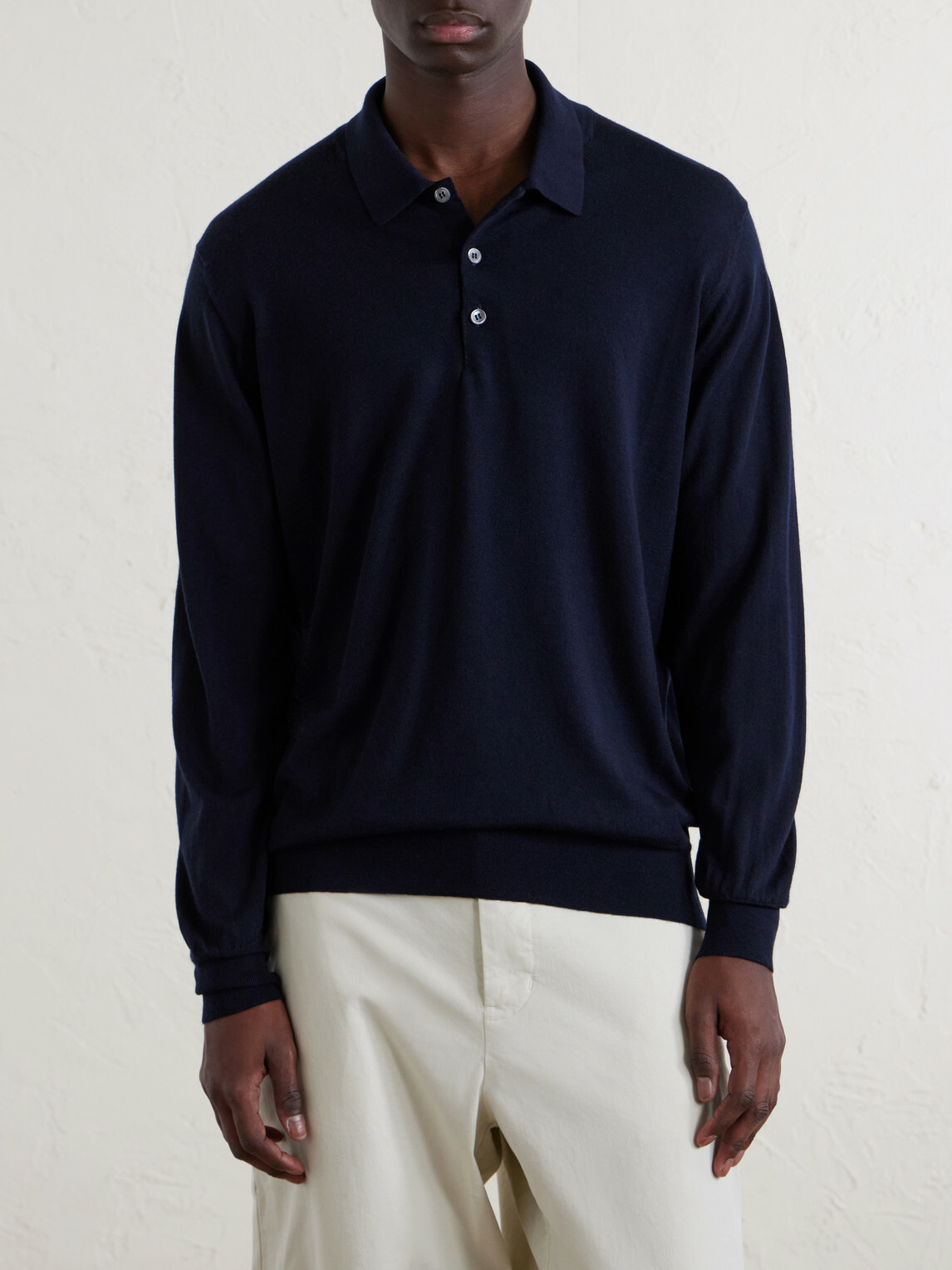 William Lockie - Virgin Wool Polo Shirt - Blue