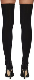 Victoria Beckham Black Peep Toe Stretch Jersey Boots