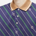 Gucci Men's GG Diag Stripe Polo Shirt in Blue
