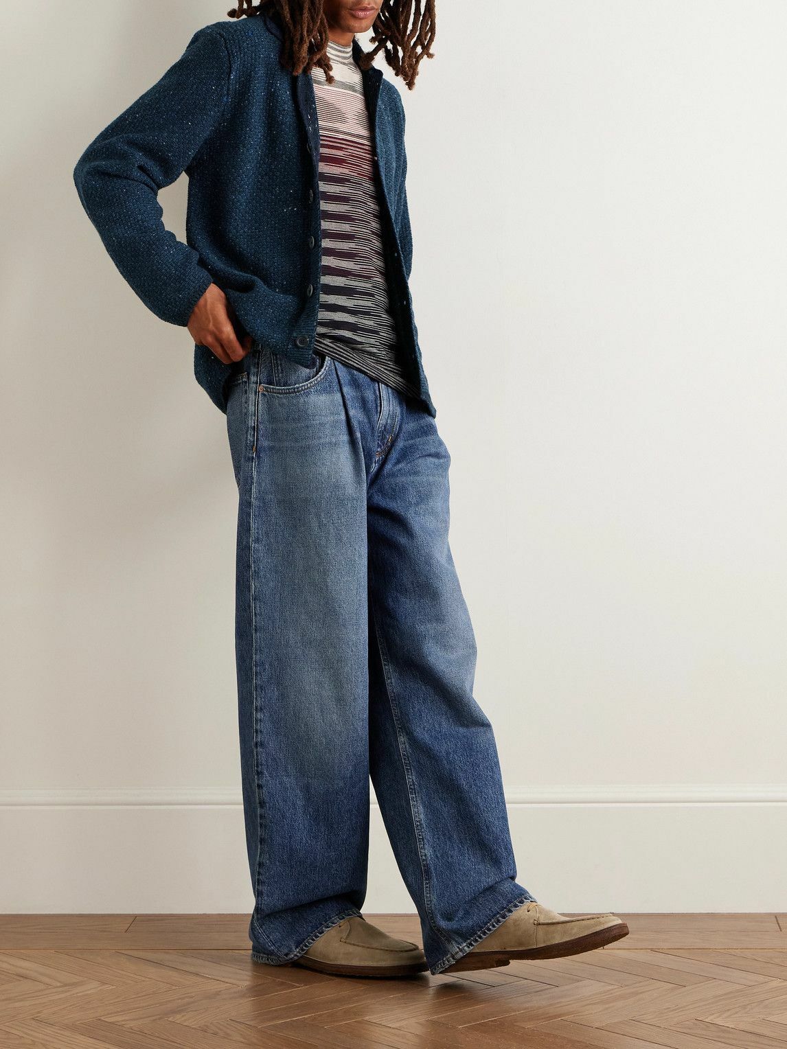 Inis Meáin - Breidin Merino Wool and Cashmere-Blend Shirt Jacket - Blue