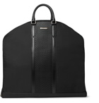Ermenegildo Zegna - Rubber-Trimmed Shell and Pelle Tesutta Leather Garment Bag - Men - Black