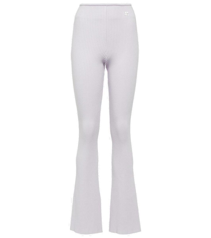 Photo: Courrèges Reedition ribbed-knit flared pants
