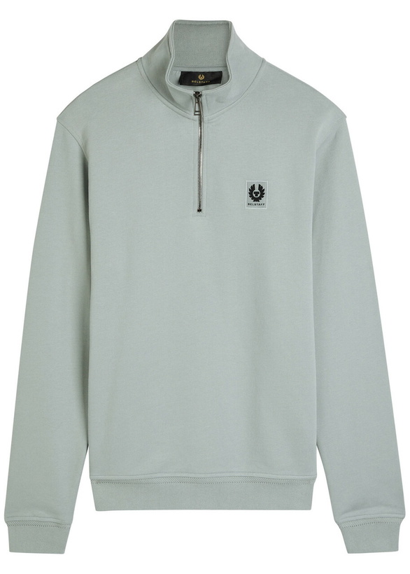 Photo: Belstaff Half-zip Logo Cotton Sweatshirt Light Blue