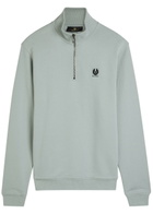 Belstaff Half-zip Logo Cotton Sweatshirt Light Blue