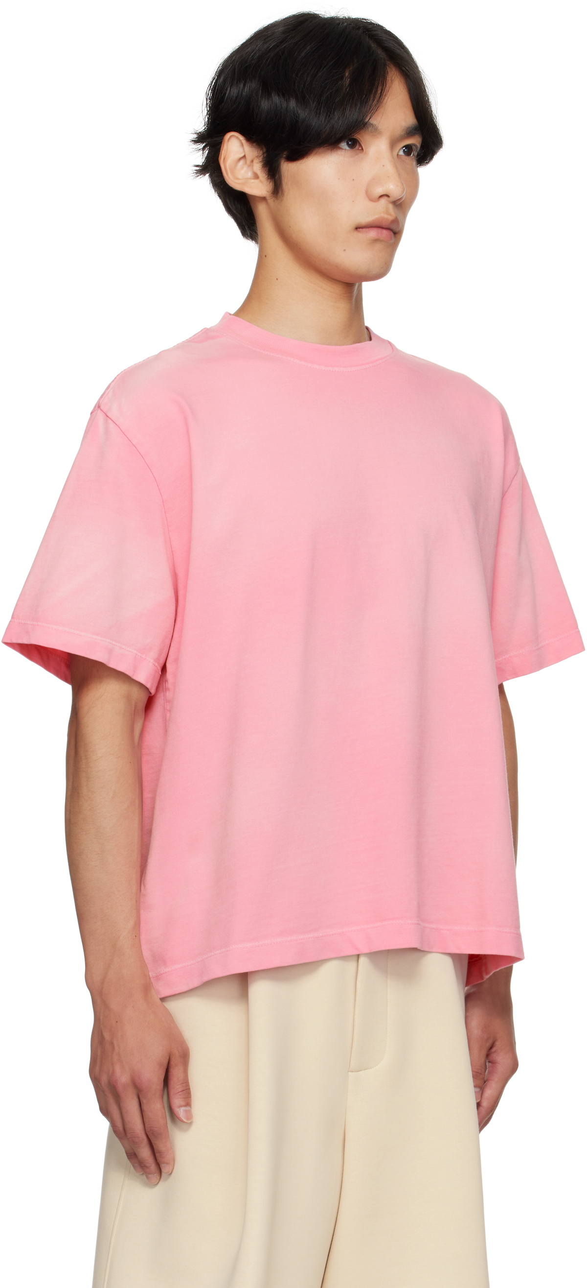 The Elder Statesman Pink Sunbleached Oversized T-shirt