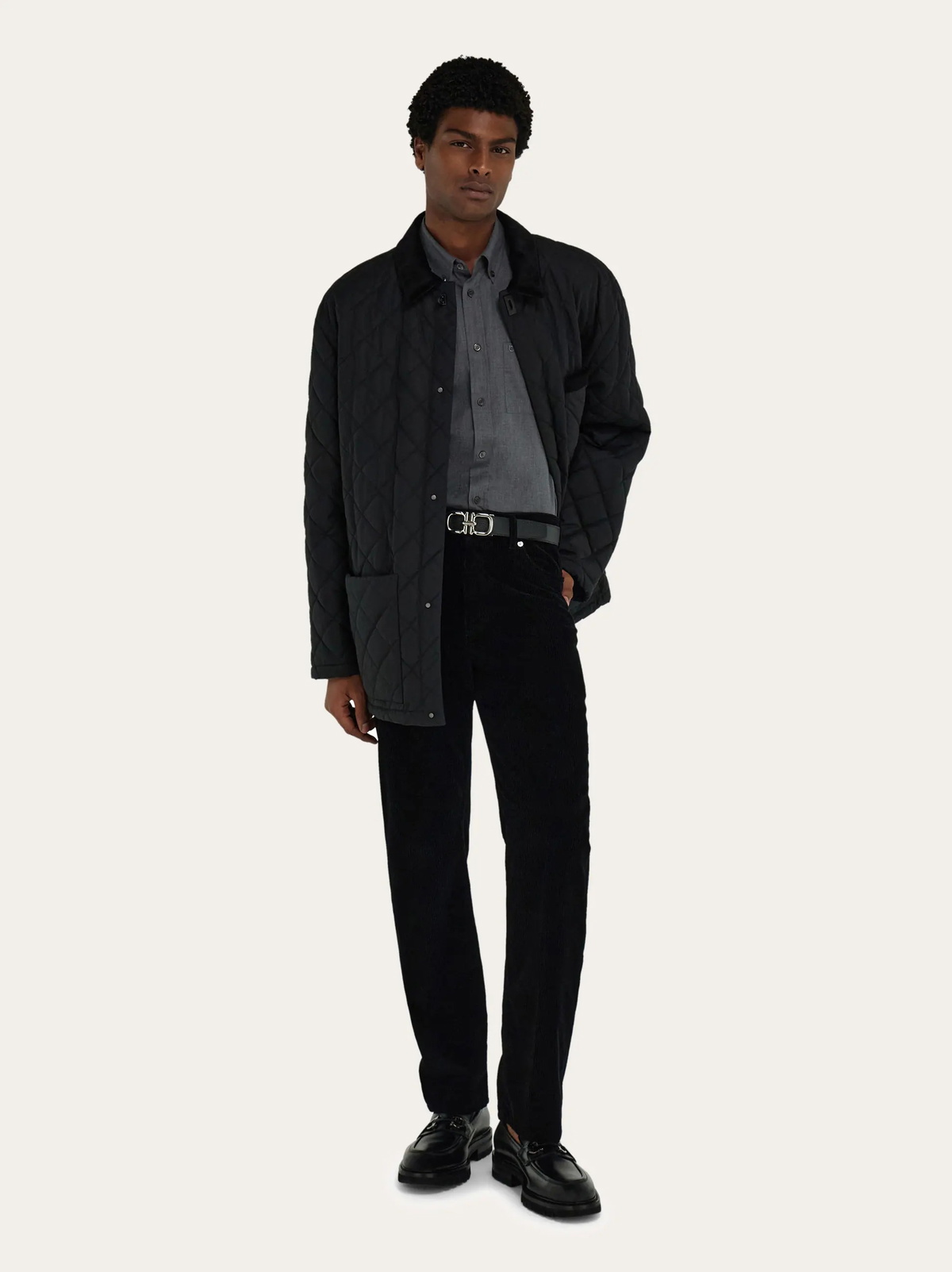 Ferragamo Mens Quilted jacket in Black