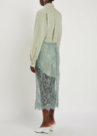 Acne Studios Layered Cotton and Silk-blend Midi Shirt Dress Green
