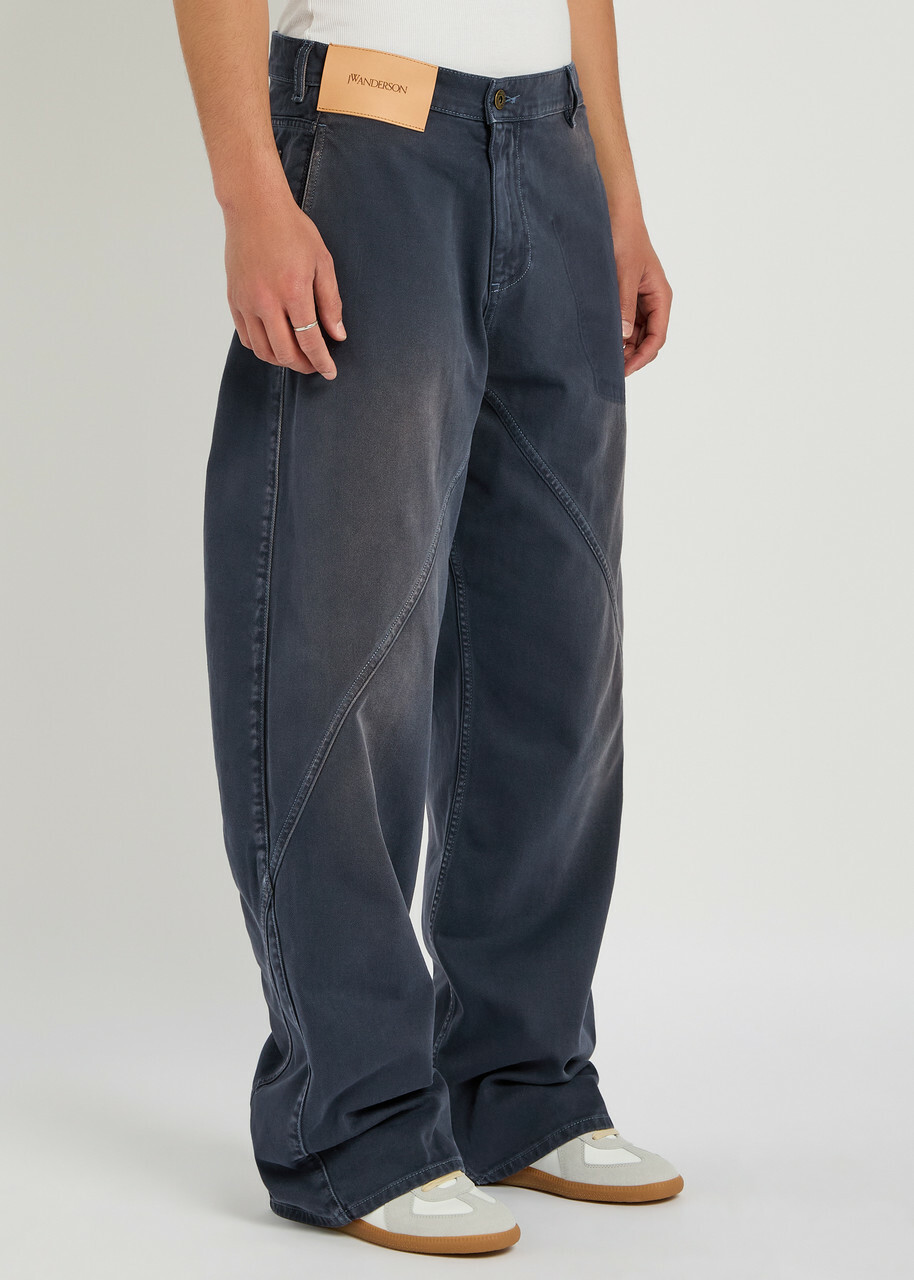 JW Anderson Twisted Workwear Straight-leg Denim Jeans Navy