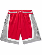 ICECREAM - Straight-Leg Logo-Embroidered Mesh Shorts - Red