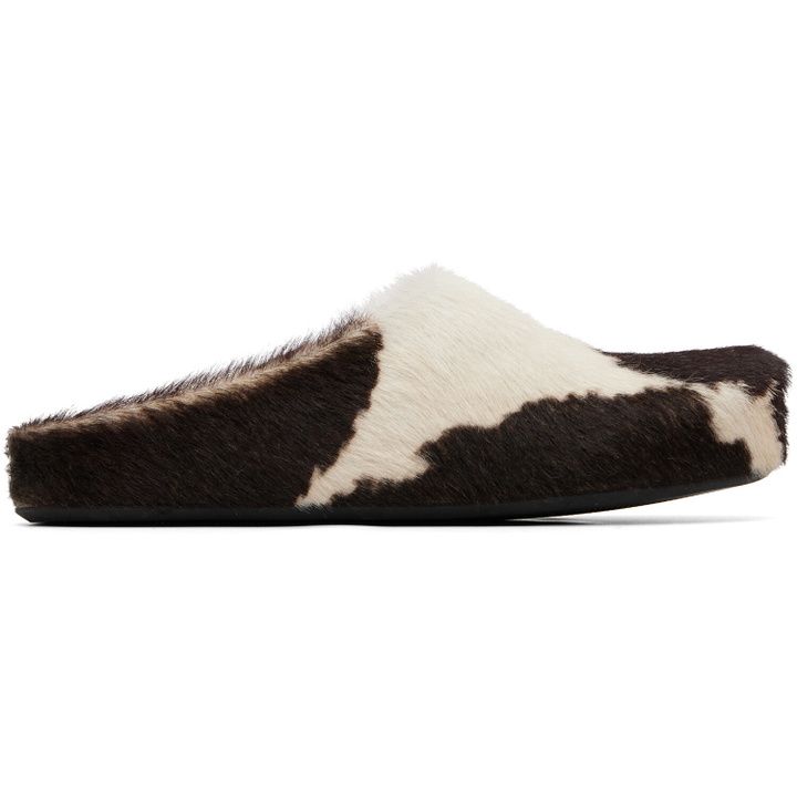 Photo: Marni White & Brown Fussbett Sabot Slip-on Loafers