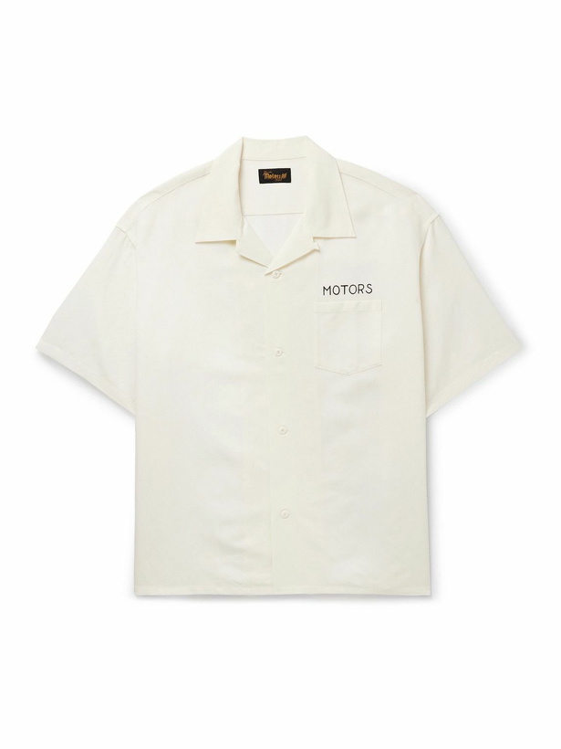 Photo: Visvim - Crosby Convertible-Collar Embroidered Wool and Linen-Blend Shirt - White