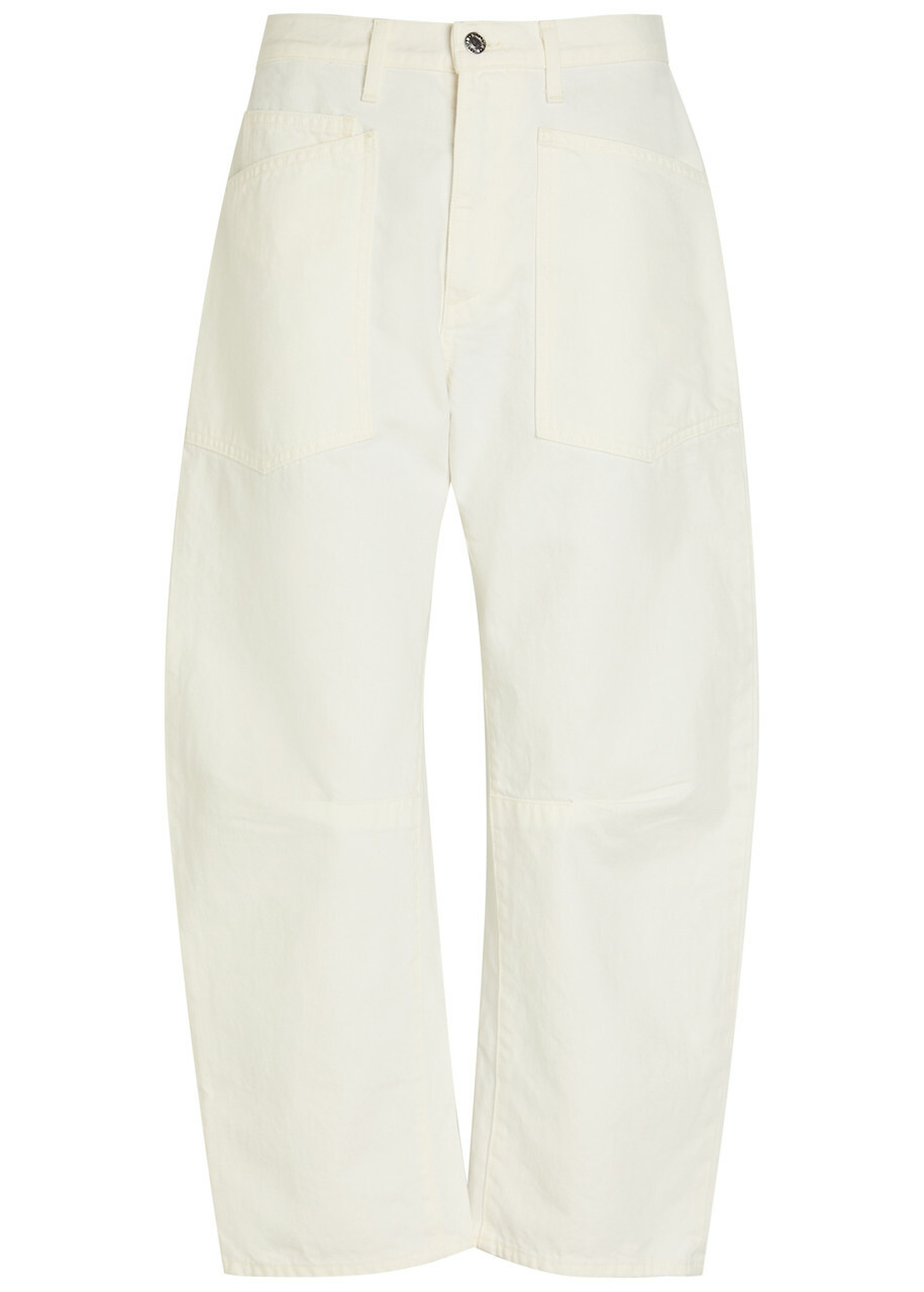 Nili Lotan Shon Barrel-leg Jeans Cream