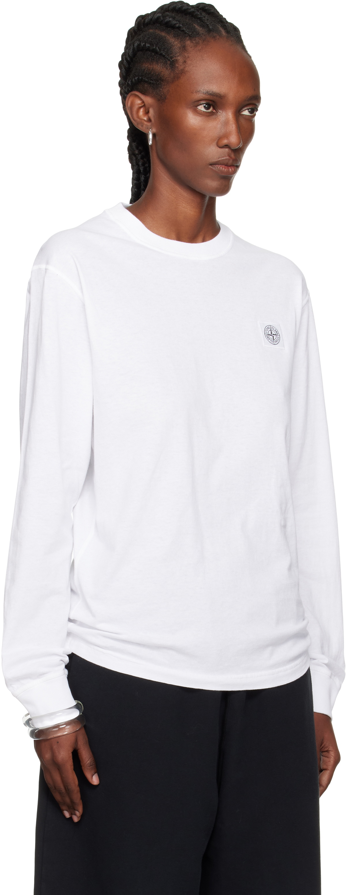 Stone Island White 2100030 Organic Cotton Jersey 'Fissato' Effect T-shirt