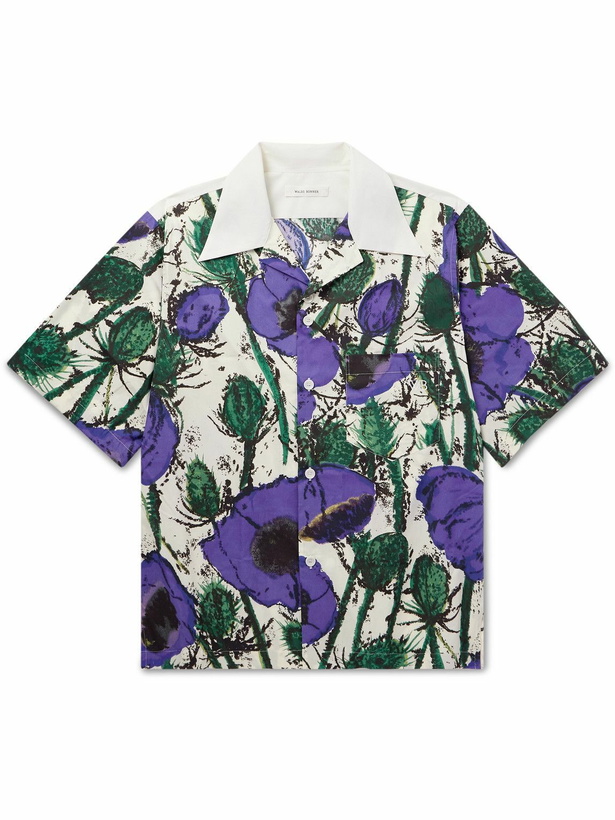Photo: Wales Bonner - Althea McNish Highlife Camp-Collar Logo-Embroidered Printed Cotton-Poplin Shirt - Purple