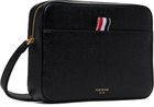 Thom Browne Black Pebble Grain Leather Pouch