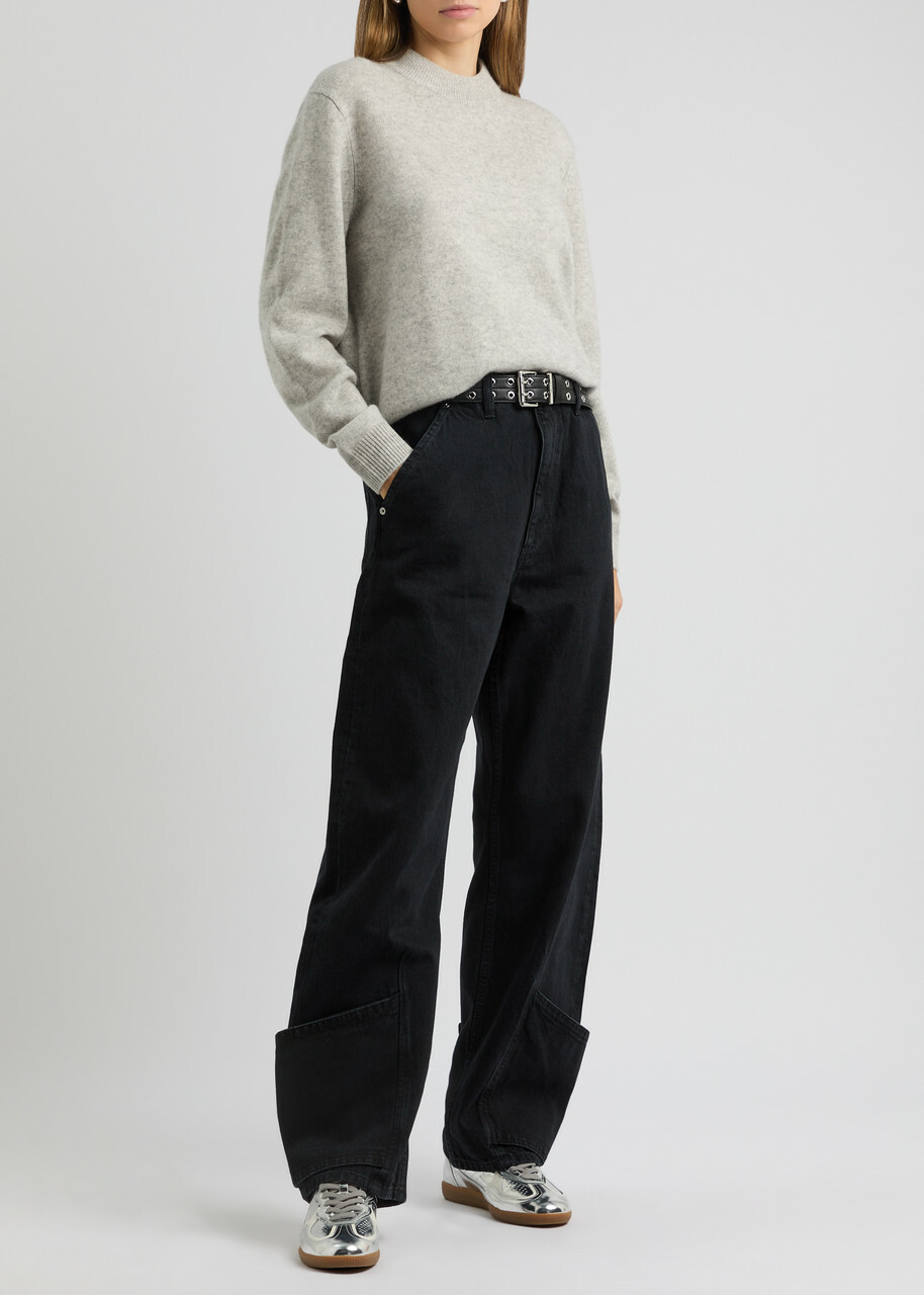 【関税込み】FRAME ブラック The Tab ジーンズ Frame The Tab Trouser Wide-leg Jeans Black Frame Denim
