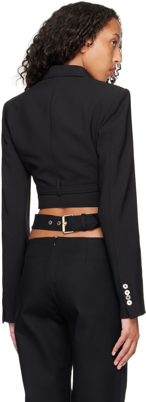Dion Lee Black Interlock Cropped Blazer Dion Lee