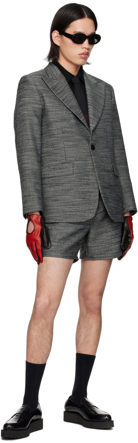 ernest w baker FAUX－FUR TRIMING GLOVES Ernest W. Baker Black & Red Contrast Leather Driving Gloves
