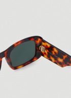 Square Frame Tortoiseshell Sunglasses in Brown
