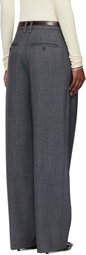 TONYWACK Gray Pleated Wool Tailored Trousers