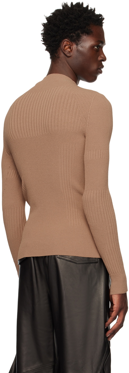 Beige Mock Neck Jersey main image 0