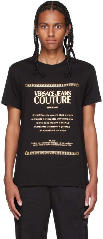 Photo: Versace Jeans Couture Black & Gold Logo T-Shirt
