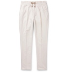 Brunello Cucinelli - Tapered Linen and Cotton-Blend Trousers - Neutrals