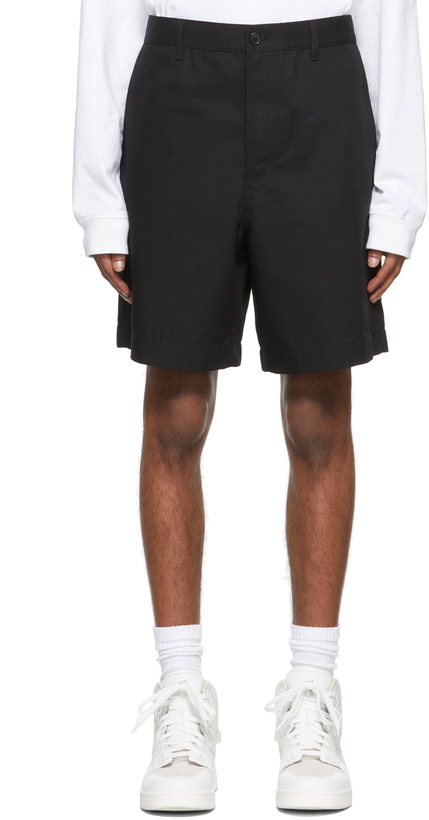 Photo: Acne Studios Black Cotton Twill Shorts